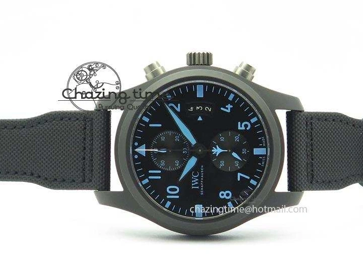 MIROTIME 0812 Pilot Chrono IW388003 Real Ceramic V6F 1:1 Best Edition On Black Nylon Strap A StreetReady 7284